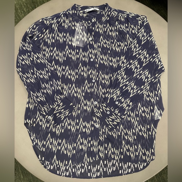 Zara - Semi Sheer Printed Shirt - Picture 4 of 4